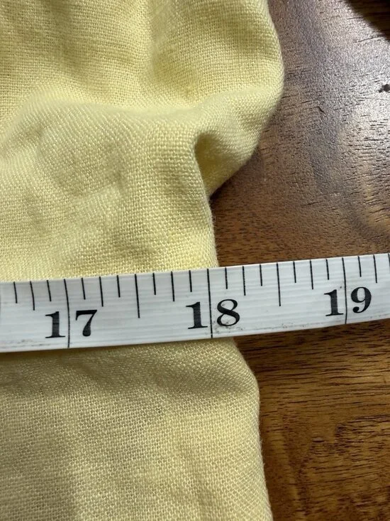 Old Navy XL Linen Blend Smocked Midi Dress Butter Yellow Resort Beachy Vacation - Picture 6 of 9